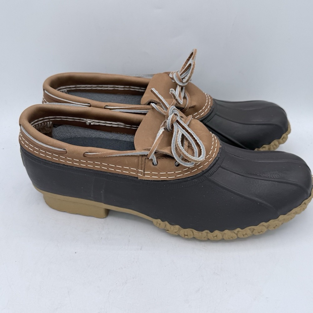 L.L. Bean USA Men's 9M leather duck boots low top MADE IN USA lace up 1003589